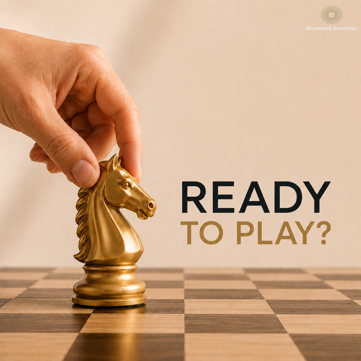 Gold chess knight representing business strategy and financial planning